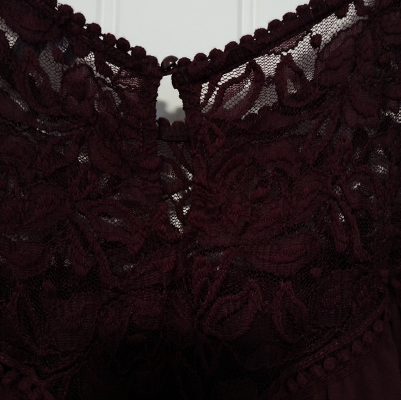 Lace Burgundy Dress / Size 3X - Picture 5 of 6